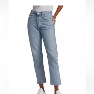 Agolde Riley High-Rise Straight-Leg Crop Jeans